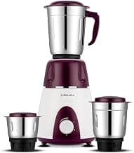 Bajaj Rex Mixer Grinder 500W | Mixie For Kitchen With Nutri-Pro Features | 3 SS Mixer Jars For Heavy Duty Grinding | Adjustable Speed Control | Multifunctional Blade System | 2 Yr Warranty【Purple】