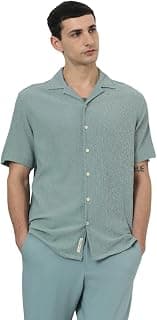 MUFTI Black Solid Camp Shirt