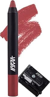 Nykaa MATTE-ilicious Lip Crayon - Jade Rose (2.8gm) shade No 11 With Prove Your Point Cosmetic Sharpener