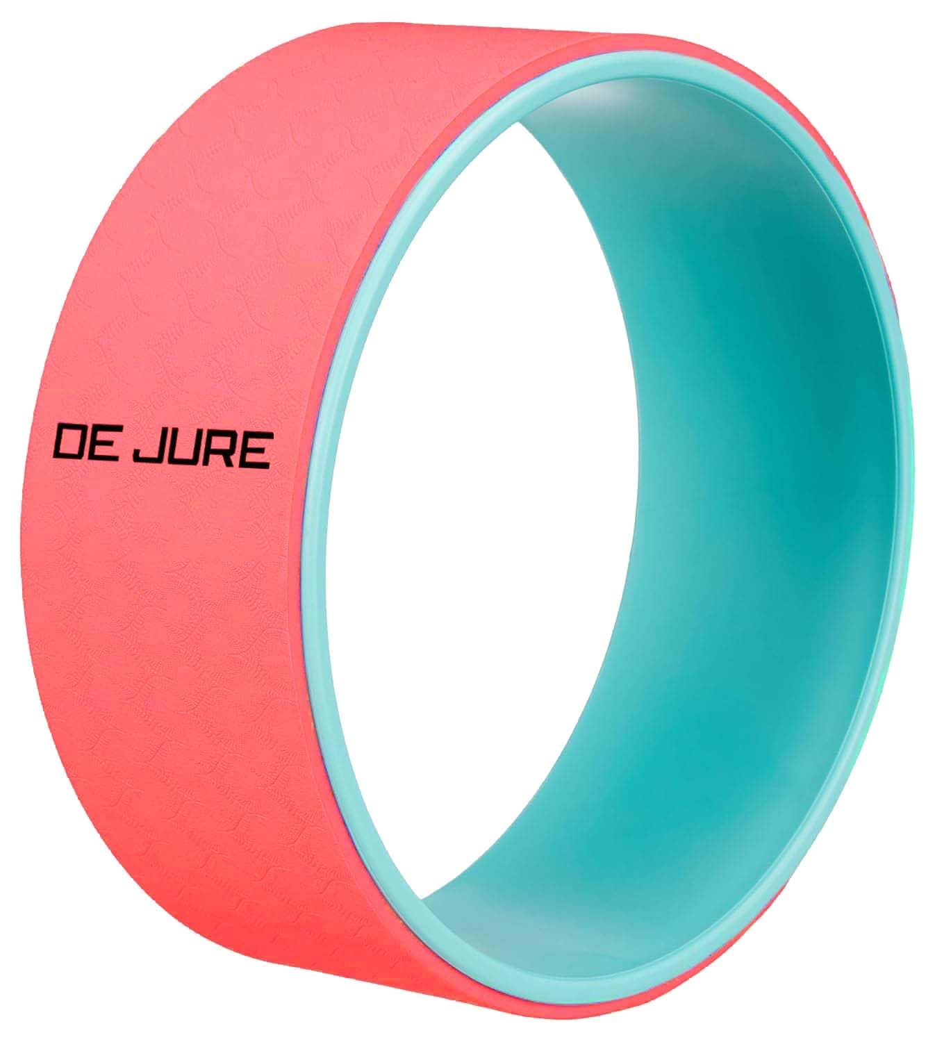 De Jure Fitness Yoga Wheel | Ideal for Stretching, Backbends, Exercise, Deep Tissue Massage & Back Pain Relief | Dharma Yoga Prop Wheel with Ultimate Comfort - Sunset Pink