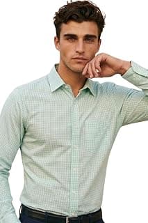 Louis Philippe Men's Slim Fit Easy to Iron Everyday wear Premium Cotton Full Sleeve Checks Formal Shirt