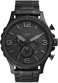 Fossil(フォッシル) Nate Chronograph Black Dial Black Ion-Plated Men's Watch JR1401