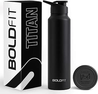 Boldfit Stainless Steel Water Bottle 1 Litre – BPA-Free, Leak-Proof & Rust-Free Metal Bottle with Handle – Lightweight, Food-Grade, Easy to Clean – Ideal for Office, Gym, School, Travel & Fridge Use