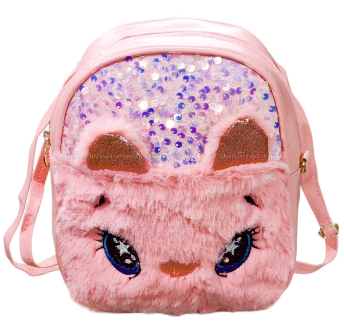 FunBlast Mini Cartoon Bagpack for Girls – Small Fancy Bags for Picnic Outdoor Bag for Girls, Sequin Bag for Girls, Kids School/Nursery/Picnic/Carry/Travelling Bag - 2 to 5 Year Age