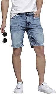 The Indian Garage Co Men Slim Fit Solid Mid-Rise Denim Shorts