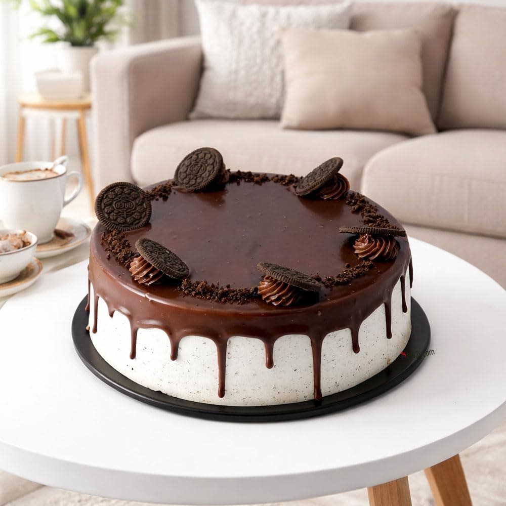 EG2i Premium Oreo Chocolate Cake for Birthday, Fresh Cake for Anniversary, Valentine, Christmas, Mother's Day, Fathers day, New year, Diwali - 500 Gram, (Express Delivery, Same Day Delivery)