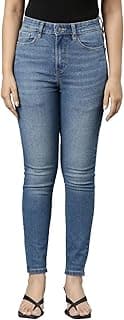 GO COLORS Soft Cotton Blend Skinny Jeans Full Length for Women| Breathable, Mid Rise