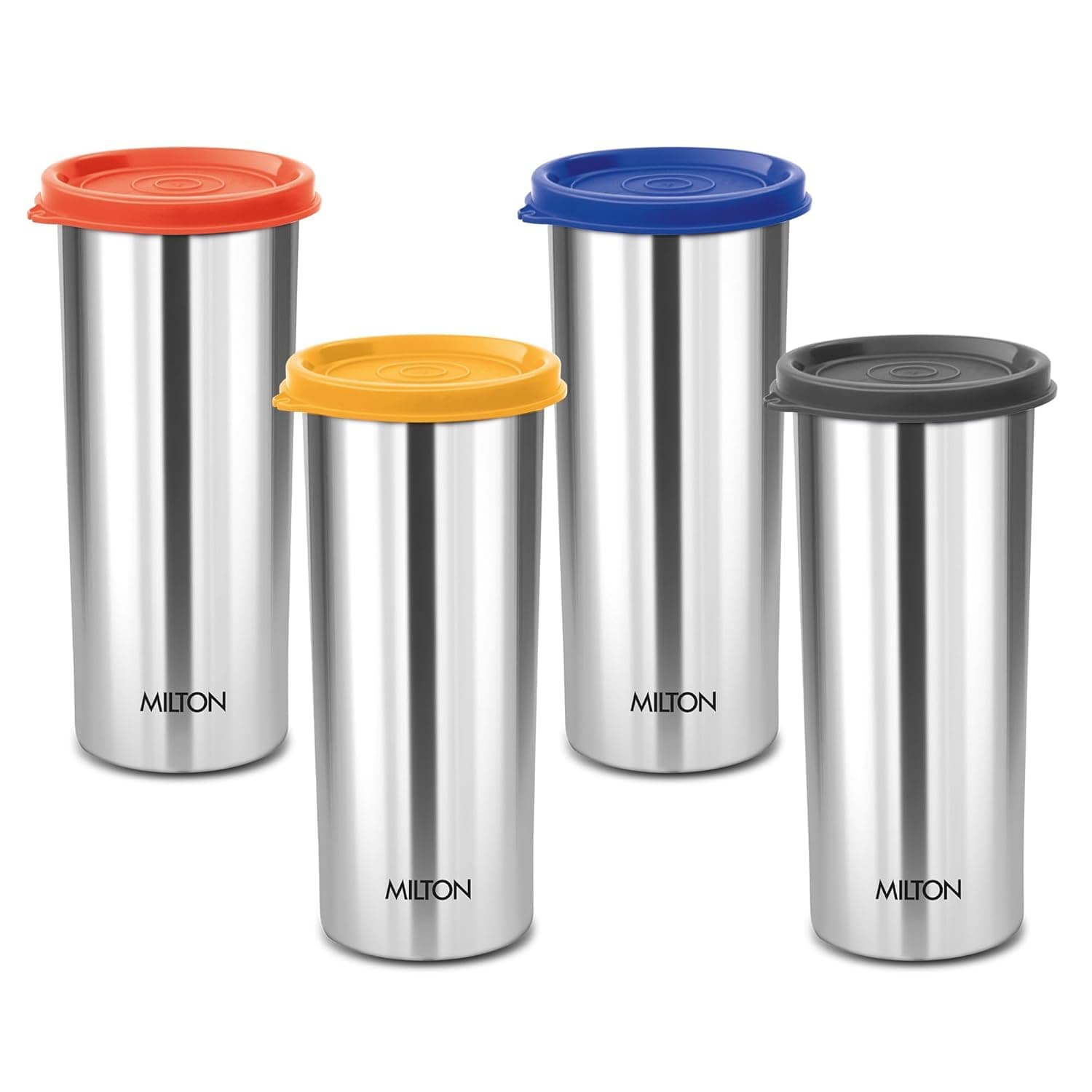 MILTON Stainless Steel Tumbler with Lid, 530ml, BPA Free Water Tumbler, Leak Proof, Office Tumbler, Rust-Free, Easy Grip, Easy to Carry, Travel Bottle, Assorted (Lid Color May Vary)