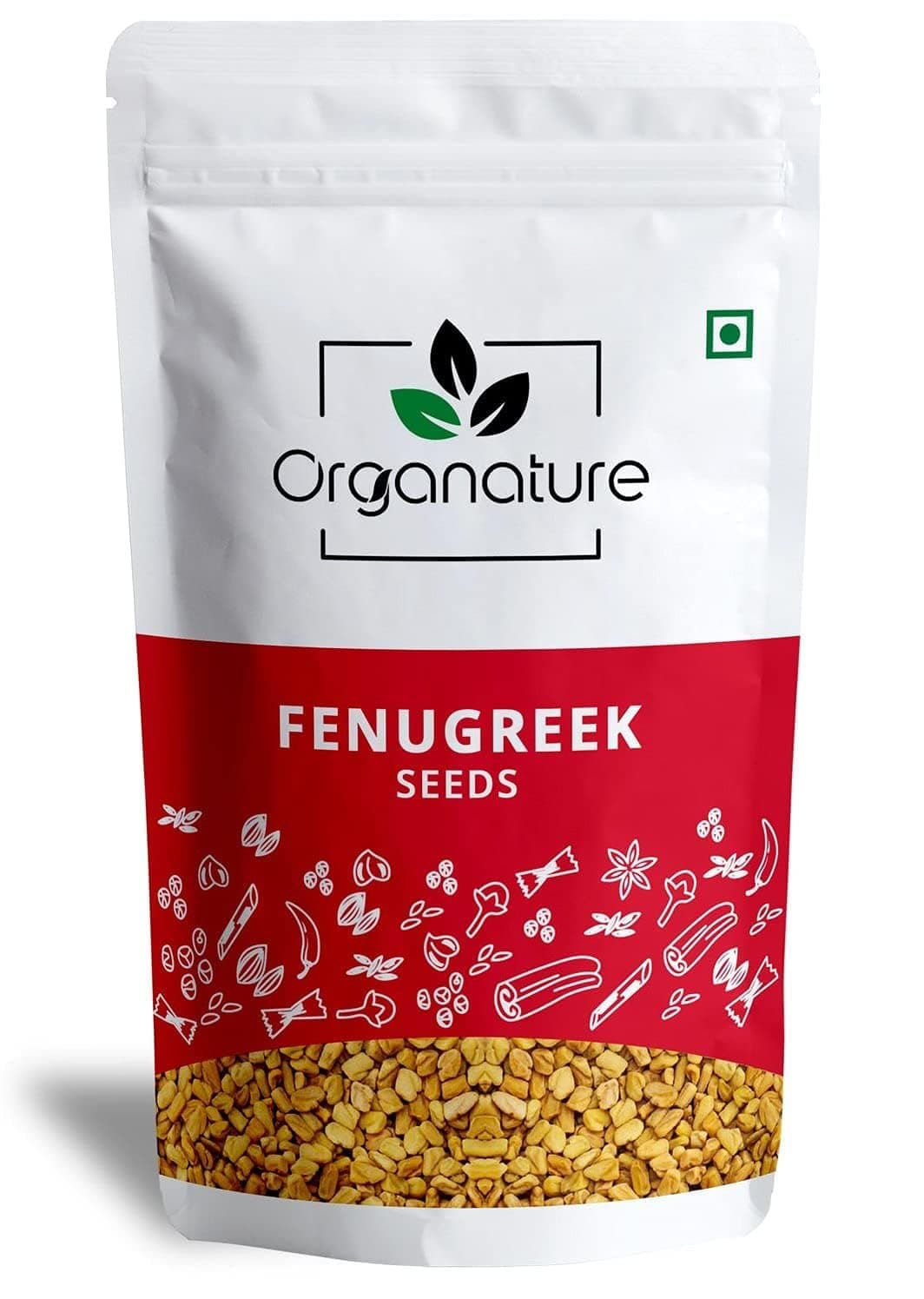 Organature Whole Methi (Fenugreek) 850 gram - Natural Dried & Indian Spices & Masala | Methi Dana, Whole Fenugreek Seeds, No Artificial Colours And Preservatives
