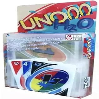 UNOOO H2O Splash Edition - Waterproof Playing Cards, Durable PVC Plastic, 110 Cards with Case - Fun for Kids & Adults, Travel-Friendly Game for Pool, Beach & Camping, Ages 7+
