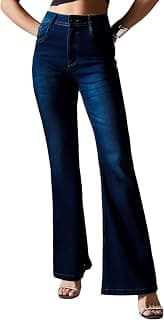 Miss Chase Women's Wide-Leg High-Rise Regular-Length Stretchable Shaping Denim Jeans