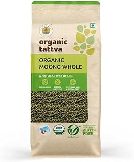 Organic Tattva Moong Dal 500 gm | Organic Green Sabut Moong Dal | Protein Rich & Naturally Grown Green Gram Whole
