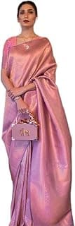 MADHUHANSH Women's Kanjivaram Banarasi Silk Saree with Unstitched Blouse Piece | Readymade Half Saree for Women | Modern Sarees | Banarasi Silk Art Saree