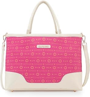 Caprese Peace Tote Bag, Medium, Large, X-Large, Stylish Handbag for Women with Laptop Compartment | Spacious, Office & Daily Essentials Tote | Detachable Sling Strap, Multi-Organizational Pockets