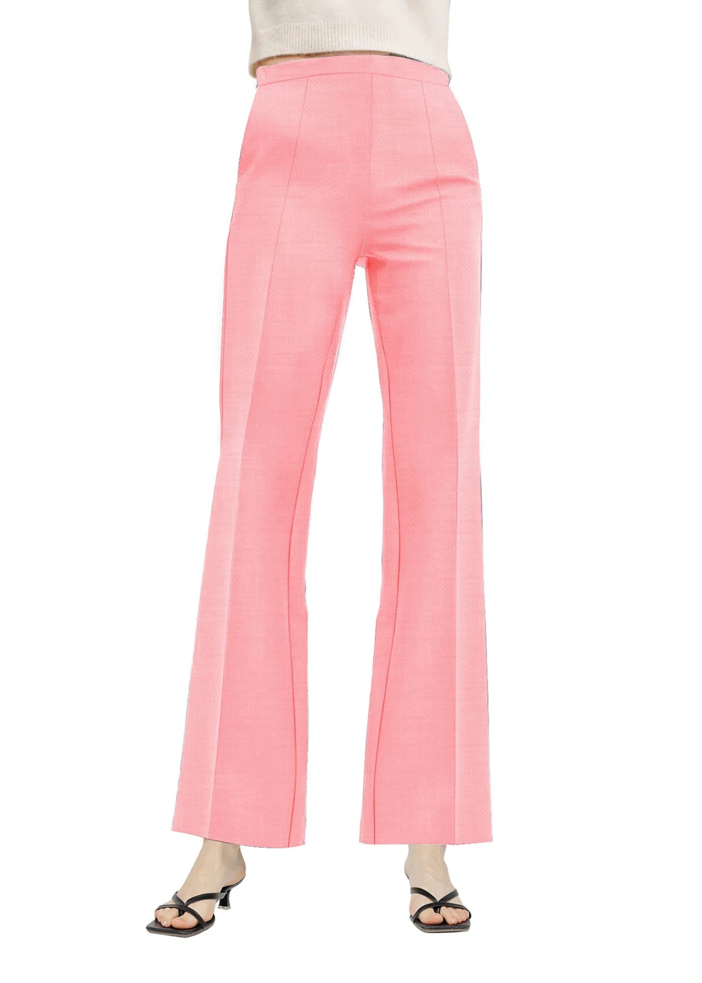Maniac Womens Solid High Waist Polyester Petrol Bootcut Pant