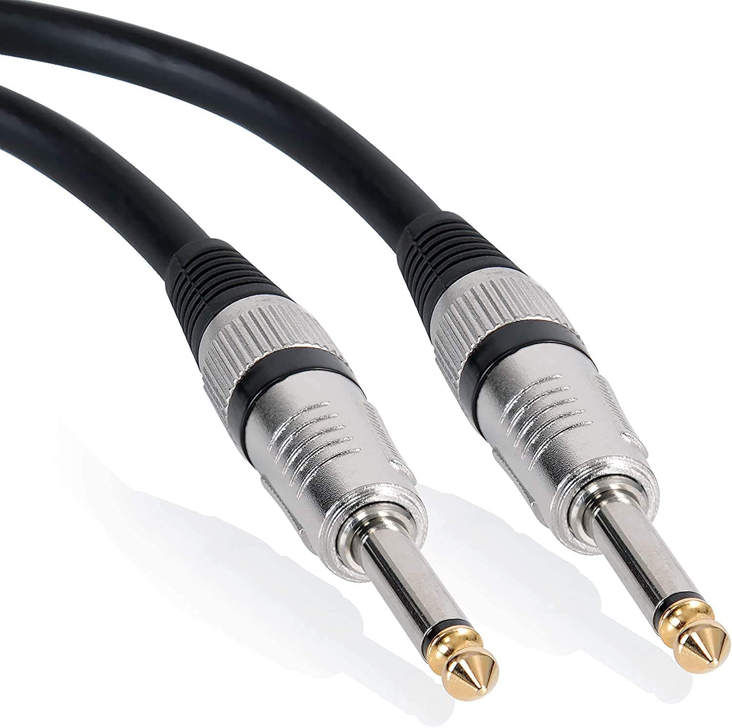 SeCro Premium 6.35mm 1/4 inches Male to 6.35mm 1/4 inches Male Mono Plug Cable 5 Meters, Black