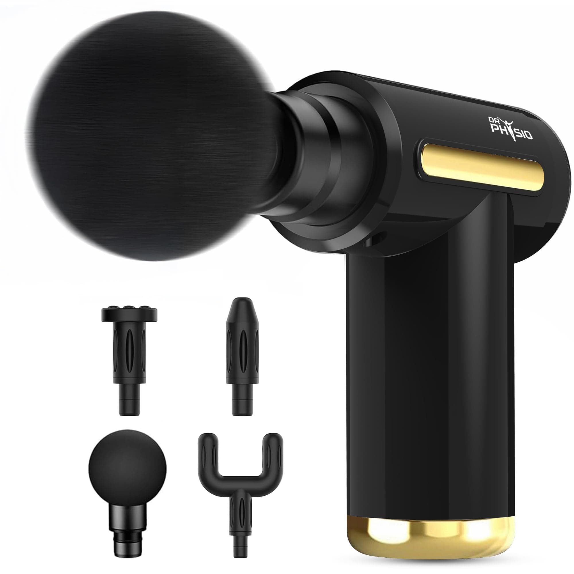 Dr Physio USA Supervolt Nighthawk 1041 Rechargeable Massage Gun | Full Body Massager for Pain Relief | Gun Massager Machine for Deep Tissue Massage | Massage Gun for Neck, Shoulder, Back & Leg | 4 Massage Heads
