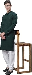 SOJANYA (Since 1958 Men’s Cotton Kurta Pyjama Set | Sequinned Embroidered Ethnic Wear for Navratri & Festive Celebrations