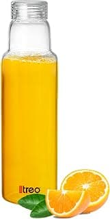 Treo By Milton Borosilicate Clarisma 1000 Glass Fridge Water Bottle, Leak-Proof & Durable, Wide Mouth for Easy Cleaning, Transparent Design, Suitable for Hot & Cold Beverages,Home & Office Use,1000 ml