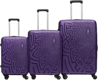 Skybags Bohemia Polypropylene Set of 3, Cabin and Check-in Luggage with TSA Lock, 8 Wheel, Chrome Zipper, Spacious with 5 Years International Warranty, Purple Suitcase