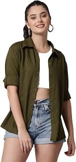 FUNDAY FASHION Women Oversized Casual Rayon Shirt