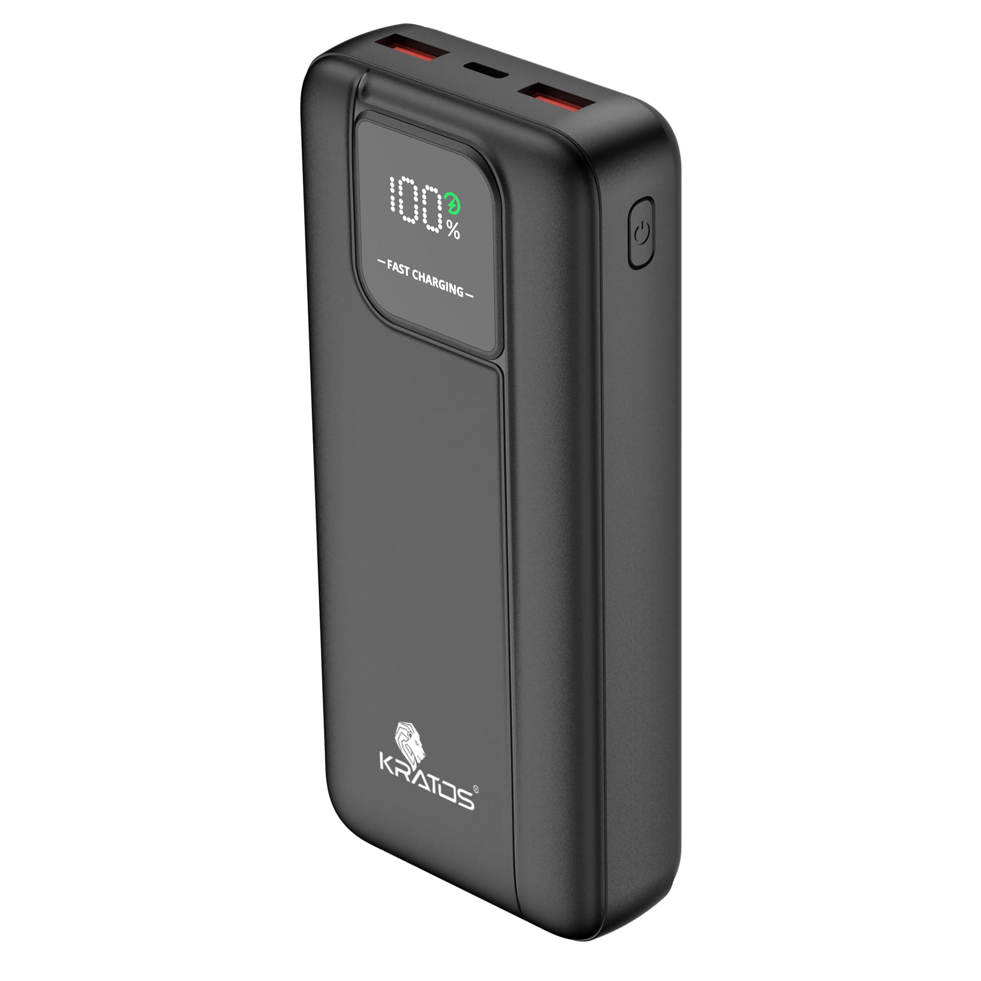 Kratos 20000mAh 35W Turbo Fast Charging Power Bank | Dual Output | PD + QC Compatible | Two-Way Fast Charging | for iPhone, Samsung, Android & More (Black)