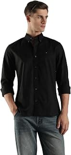 Tommy Hilfiger Solid Regular Fit Cotton Shirt Black