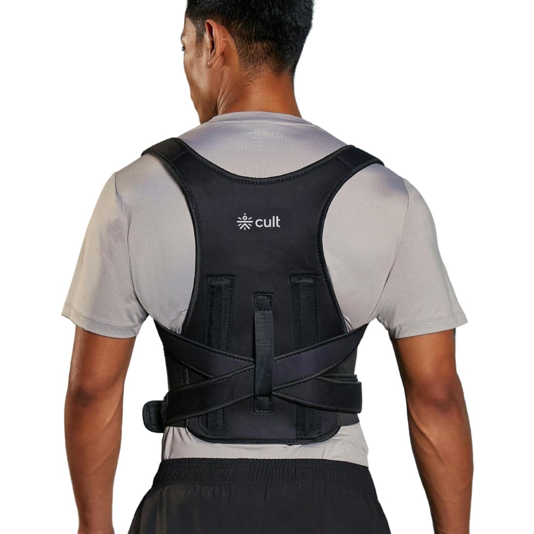 CULT Posture Corrector Belt for Men & Women | Back Straightener Brace for Upper Back, Neck & Shoulder Support | Adjustable Back Support Pain Relief Belt for Spine & Body Posture Correction