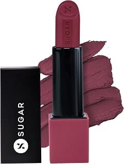 SUGAR Cosmetics Glide Peptide Serum Lipstick with Hyaluronic Acid & Vitamin E | Velvet Matte Lipstick for Indian Skin | 1-Swipe Full Coverage | 4.2gm - 06 Moscow Mulberry