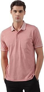Peter England Men's Premium Regular Fit Half Sleeve Polo T-Shirt with Pocket | Cotton Rich | Birds Eye Interlock Weave