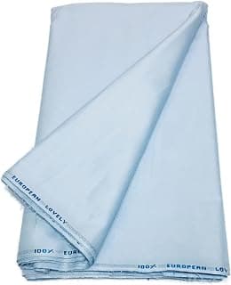 BKRKJ Men's Cotton Unstitched Plain Kurta Pyjama Fabric- 5 m (Ethnic,pathani suit,shirt,khadi,summer wear,formal,casual,Light Blue,Free Size)