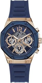 GUESS Impulse Analog Watch for Women with Blue Round Dial & Blue Silicone Strap Band Water Resistant Women's Wrist Watches - GW0256L2