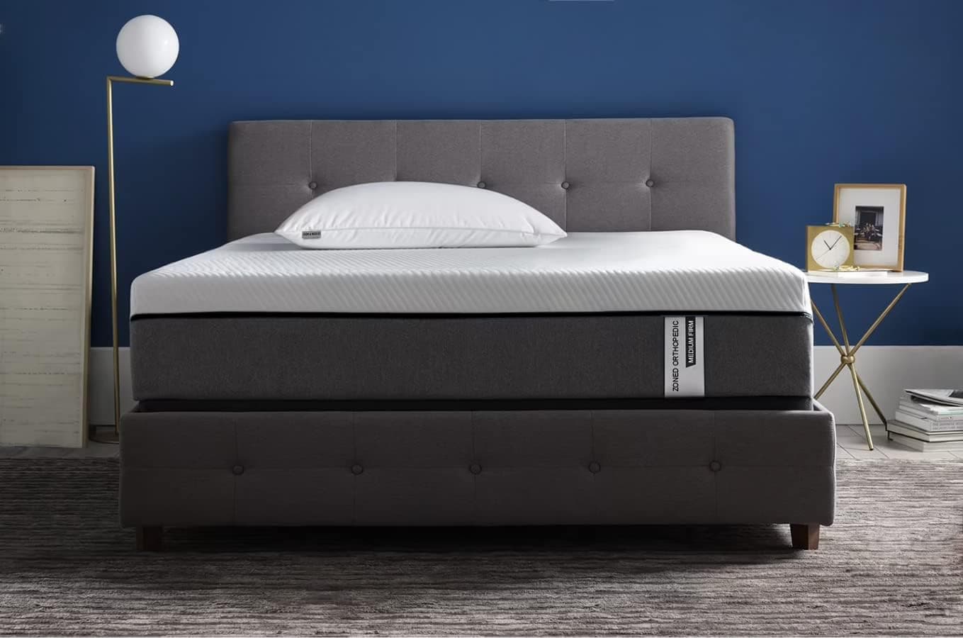 LOOM & NEEDLES Orthopedic Mattress | 5 Zone Cooling Gel Medium Firm Memory Foam Orthopaedic Mattresses | 8 Inches King Size Gadda with Temperature Control Technology | 72x72 Inch