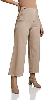 Amazon Brand - Symbol Women High Rise Cropped Length Denim Culottes (Available in Plus Sizes)