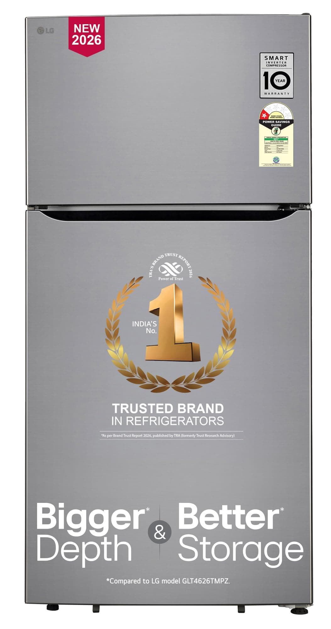 LG 674 L, 1 Star, Smart Inverter, Frost-Free Double Door Refrigerator (GLT6816ODPZ, Shiny Steel, Multi Air Flow Cooling, & Express Freeze, 2026 Model)