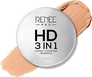RENEE PRO HD 3 In 1 Compact,Concealer, Foundation - Crème, SPF 20, Matte Finish, High Coverage, Ultralight & Silky Smooth Finish, Enriched With Vitamin E, C & Aloe Vera - 9 Gm