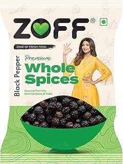 Zoff black pepper– Premium Handpicked kali mirch whole with Bold Flavor & Fresh Aroma – Perfect for Cooking, Seasoning & Gourmet Dishes -50g