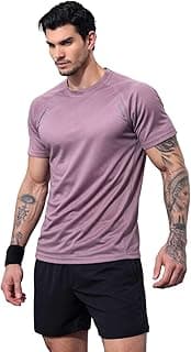 Kvetoo Mens Dry Fit Gym T Shirt Quick Dry Sweat Proof Breathable Workout Tee Muscle Fit Athletic Sports T Shirt for Gym Running Training