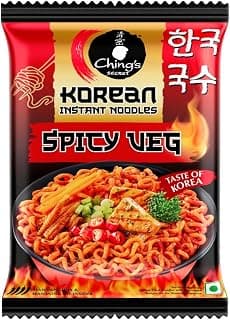 Ching’s Korean Spicy Veg Instant Noodles, 80g, Veg, It’s Hot, It’s Spicy, It’s Ching’s