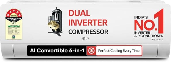 LG 1.5 Ton 5 Star,New star rated, DUAL Inverter Split AC (Copper, AI Convertible 6-in-1,VIRAAT Mode,Faster Cooling & Energy Saving,4 Way Swing, HD Filter with Anti-Virus Protection, US-Q19YNZE3,White)