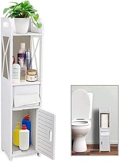 FURN ASPIRE Wood Shelf Corner for Bathroom Living Room Shower Waterproof Shelf Storage, Shelving for Small Spaces Cabinet Depth 18Cm White