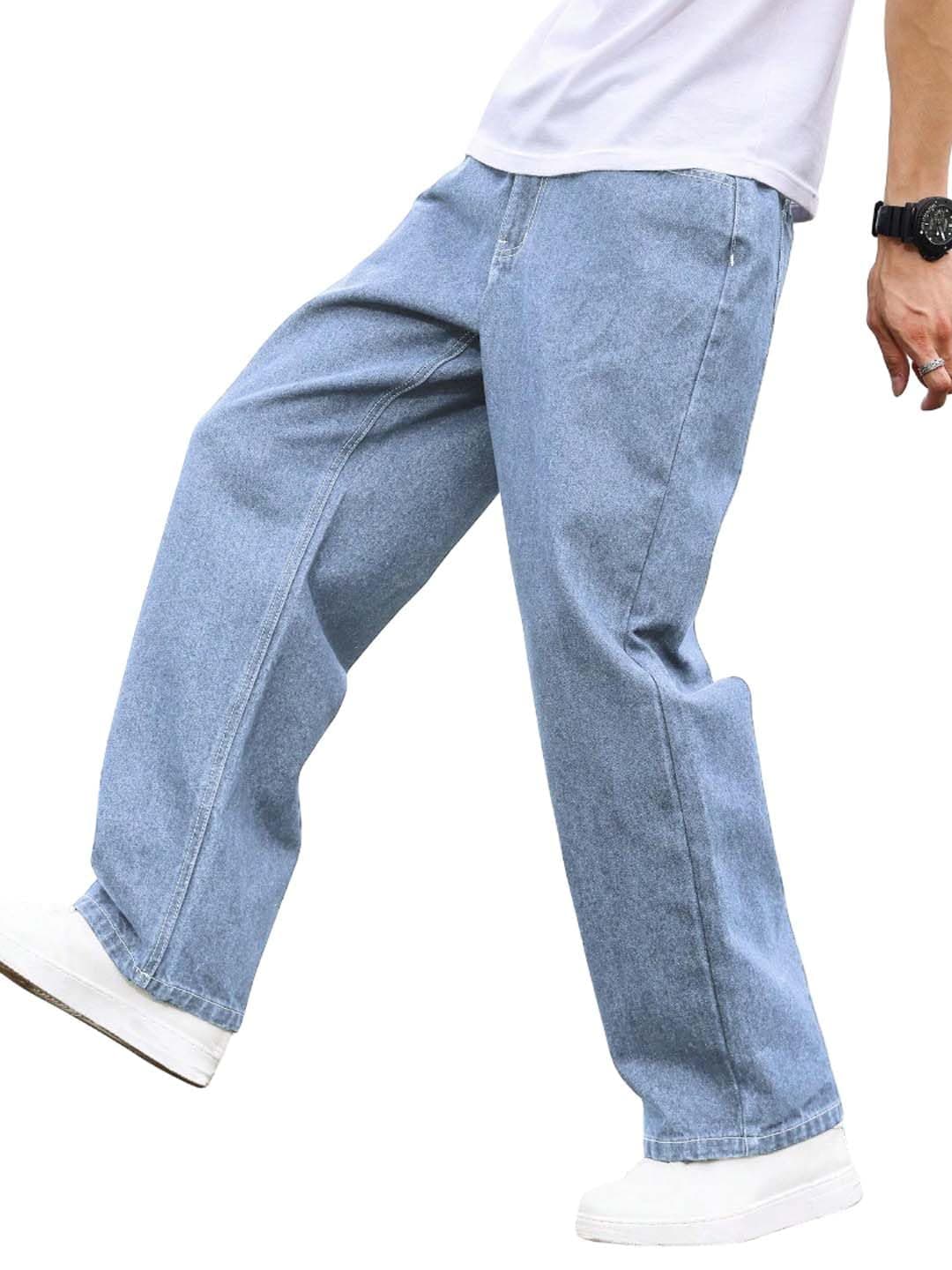 KOTTY Men's Loose Fit Baggy Jeans – Relaxed Wide Leg Denim with Fashionable Urban Streetwear Look