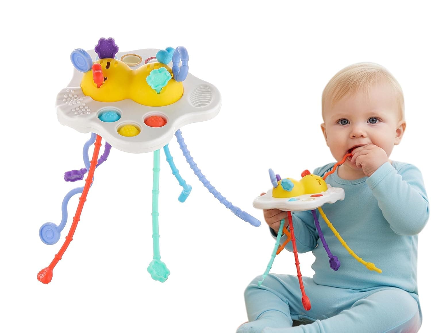 Brand Conquer Montessori Toys for 1 Year Old Boy, Toddler Fidget Sensory Airplane Travel Toys for Toddlers 1-3 - Toddler Stocking Stuffers One Year Old Boy Birthday Gift (Pull String Toy)