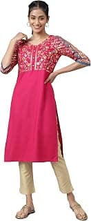 Aurelia Women's Floral Print Rayon Kurta