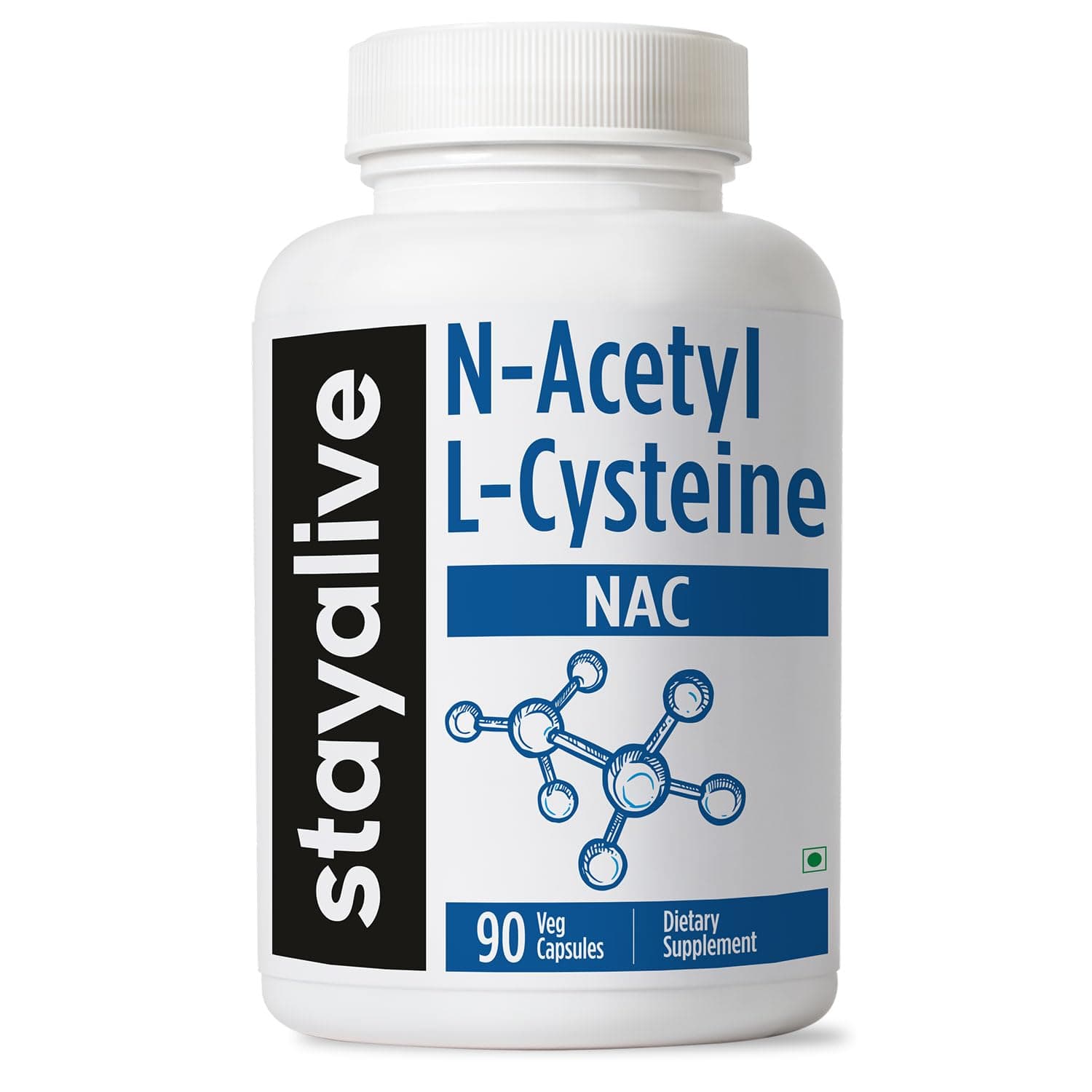 STAY ALIVE NAC Supplement 600mg (N-Acetyl L-Cysteine), 90 Capsules, High Absorption, Non-GMO & Gluten-Free N Acetyl Cysteine Supplements for Men and Women