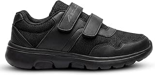 Boldfit School Shoes Black for Boys & Girls Lightweight EVA Sole Breathable Mesh & PVC Upper Anti-Skid Velcro & Lace Closure Uniform Footwear for Kids Comfortable School Shoes