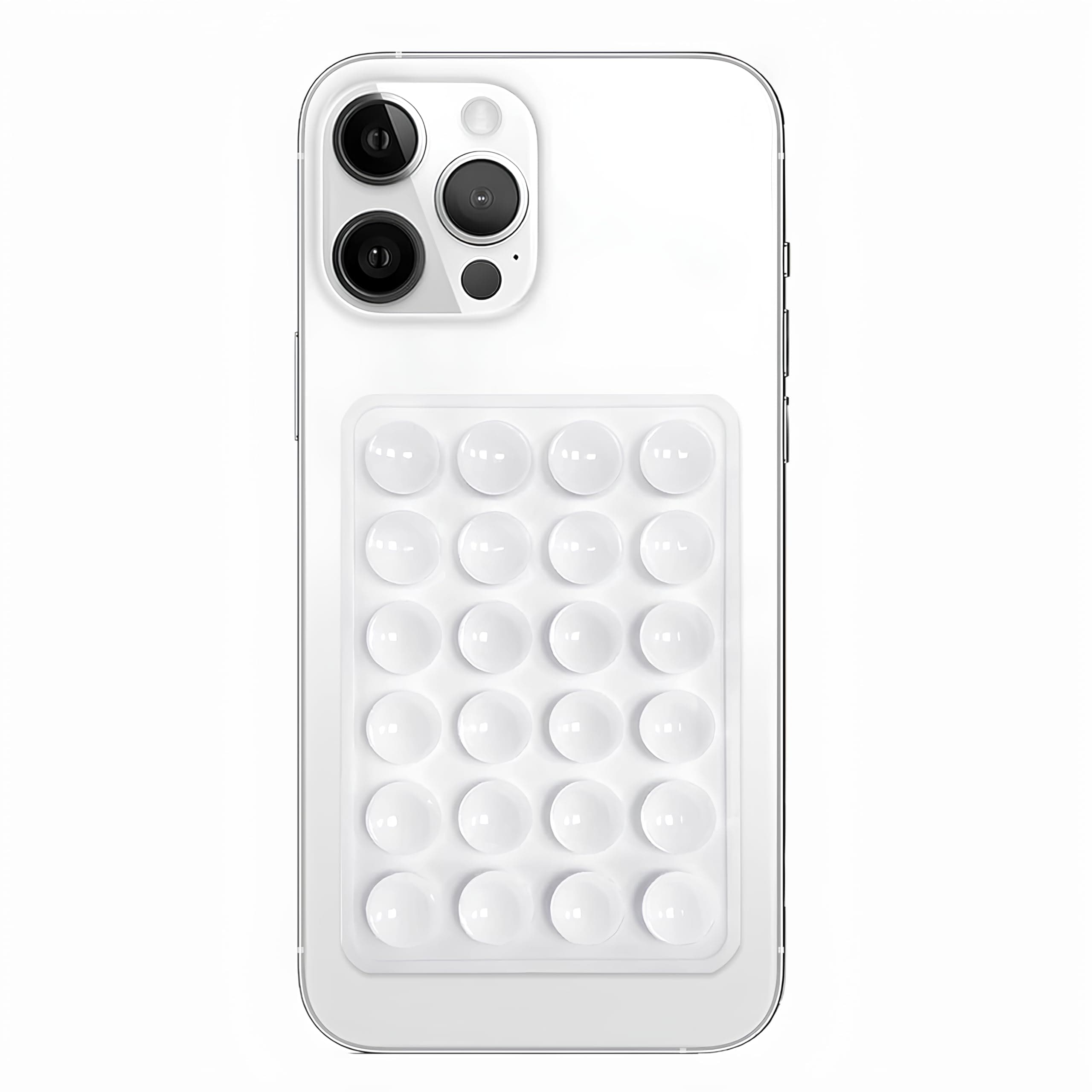 skysia White Suction Phone Case – Silicone Sticky Mount Pad for Hands-Free Mobile Holder Grip, Strong Anti-Slip Suction Cover for Mirror Shower Kitchen Wall Video Viewing (Pack of 1)