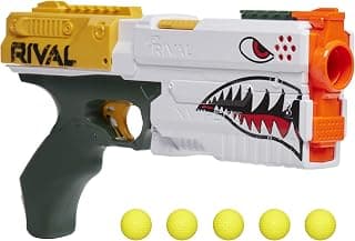 Nerf Rival Kronos XVIII-500 Blaster, Breech-Load, 5 Rival Rounds, Spring Action, 90 FPS Velocity, White Color Design (Amazon Exclusive)