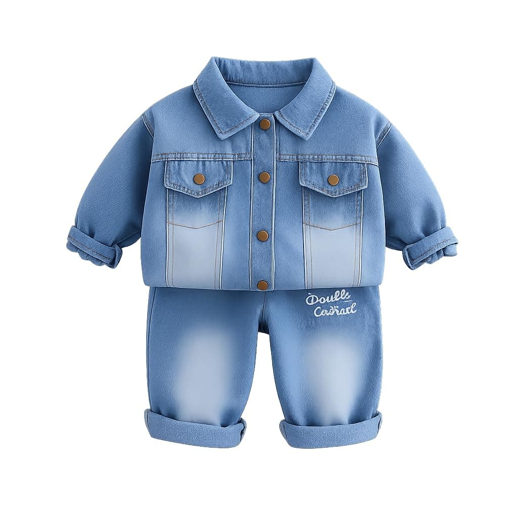 Googo Gaaga Baby Boys Denim Clothing Set with Full Sleeve Jacket & Jeans Pant | Stylish Casual Wear Clothing Set for Baby Boys | Soft & Comfortable Full Sleeve Casual Outfit for kids Boys |