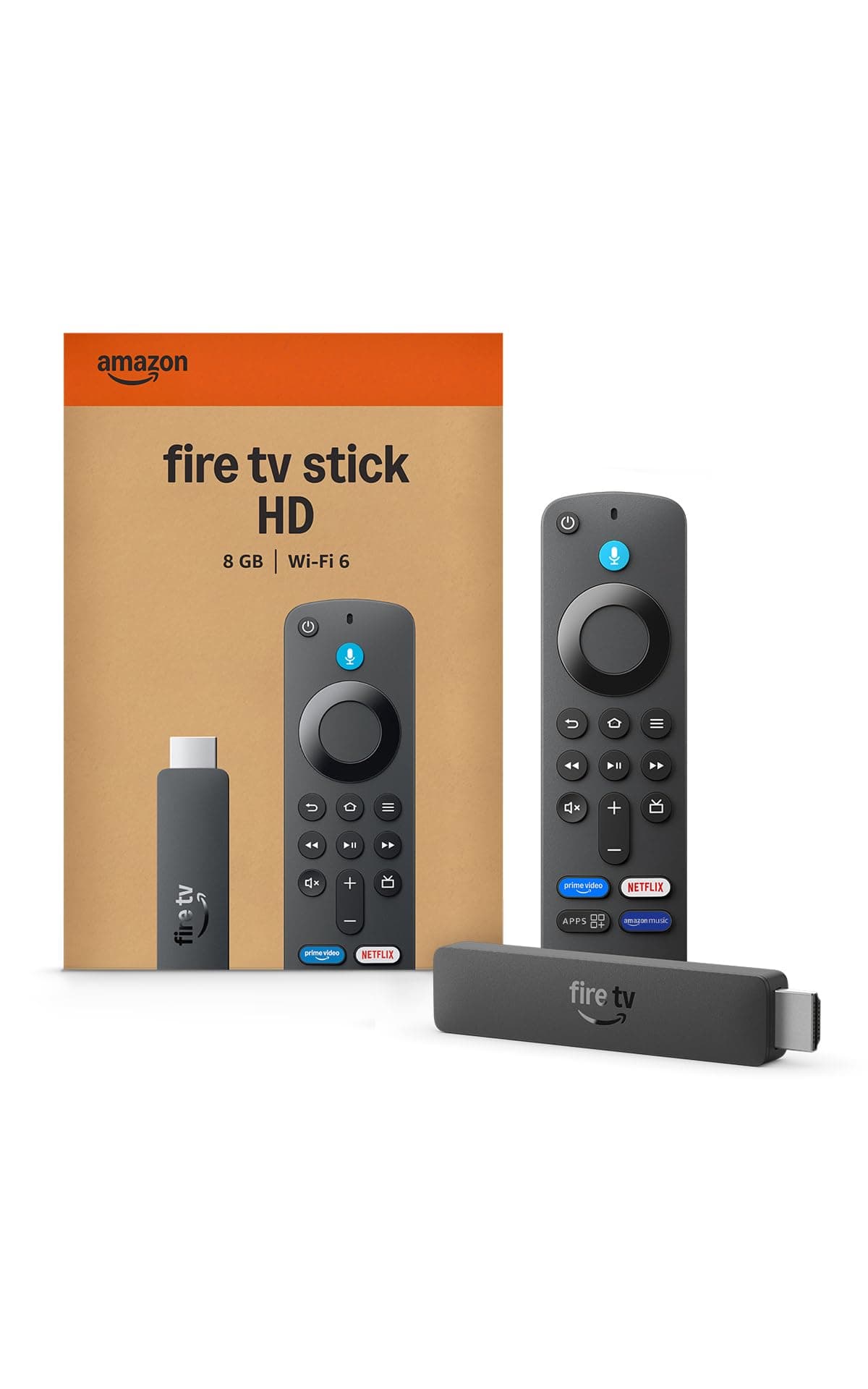 Amazon Fire TV Stick HD (newest model), our fastest HD stick yet, 1,500+ apps, Alexa Voice Remote, directly powered by your TV